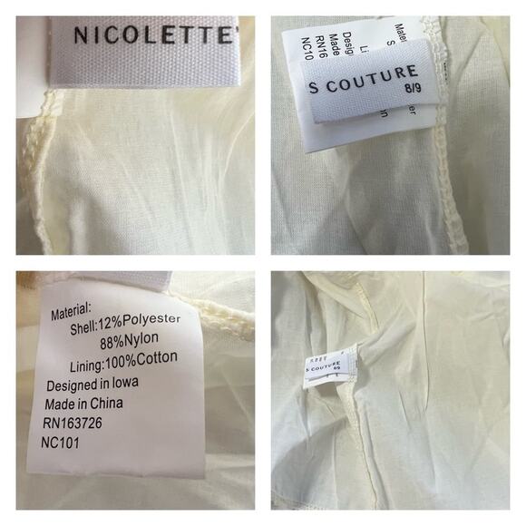 Nicolette’s Couture Tyra Flower Girl Victorian Lace Long Sleeve Dress Size 8/9 - Picture 8 of 12